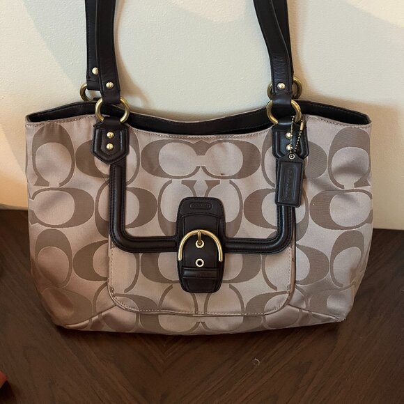 Coach Khaki Campbell Signature Belle Carryall tote | F25294 - Picture 1 of 12